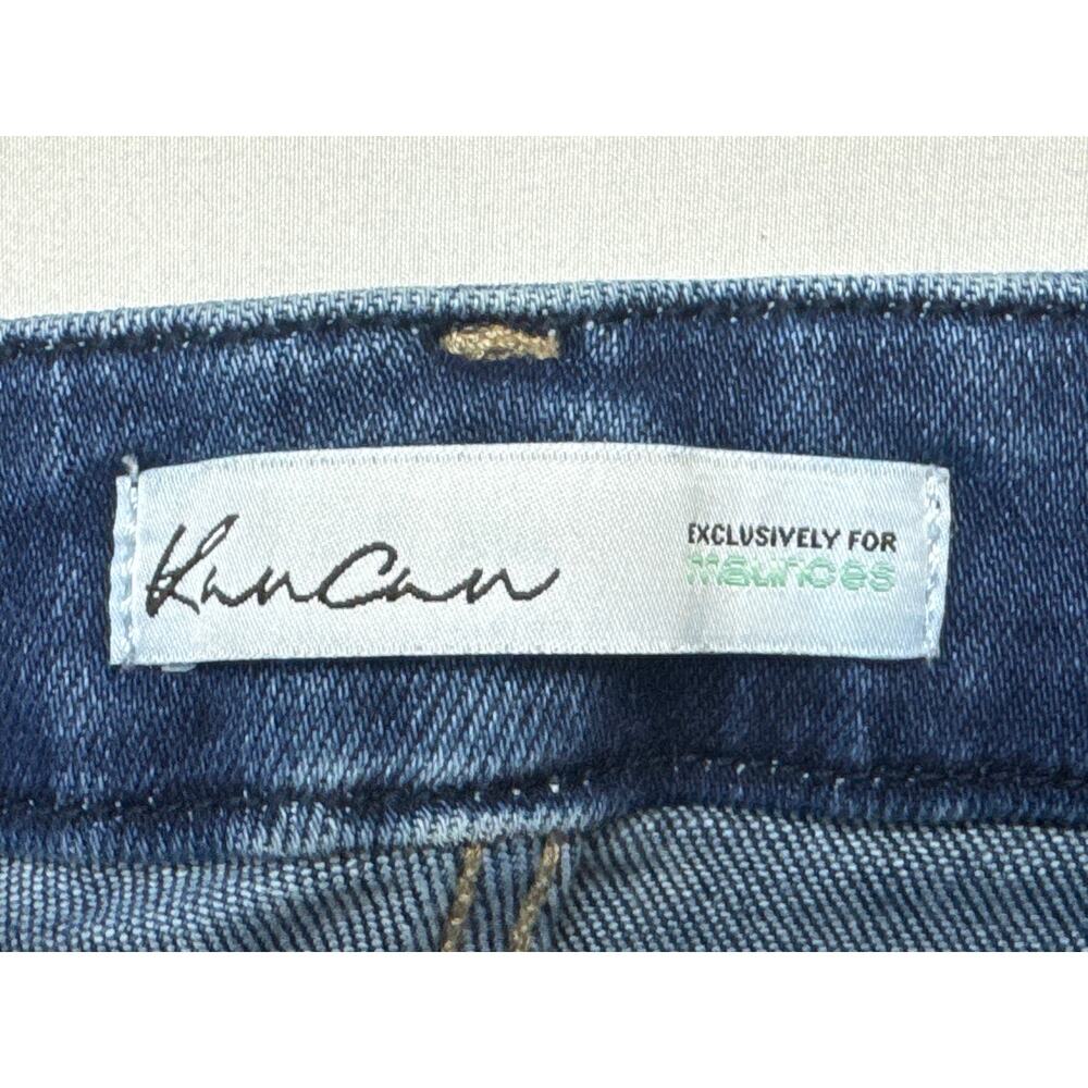 KanCan Women's Frayed Hem Straight Leg Stretch Blue Jeans - Size 31 (32x29) - Picture 4 of 5